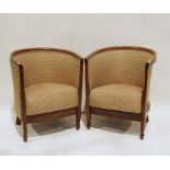 Pair of early 20th century mahogany framed tub chairs on spade feet Condition Reportcondition is