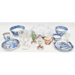 Collection of Staffordshire pottery and other items, 19th century and later, including a shaped