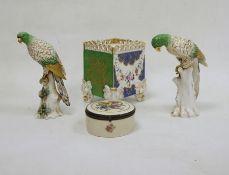 French porcelain square section jardiniere, circa 1835, painted with swags of flowers alternating