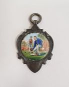 1920's silver and enamel bowling medal inscribed versa MCBA 1926 and hallmarked Birmingham 1925,
