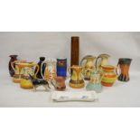 Large collection of Art Deco and Studio pottery including a collection of Myott, Son & Co. jugs in