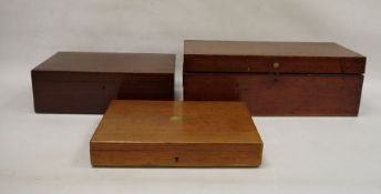 19th century mahogany box marked 'Beyard & Matlock London Limited' and two further boxes (3)