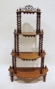 Victorian four-tier whatnot  Condition Report Approx. Dimensions: Height 117.5cm x Width 66.5cm x