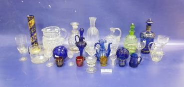 Large collection of glassware including an Edwardian acid-etched part table service including wine
