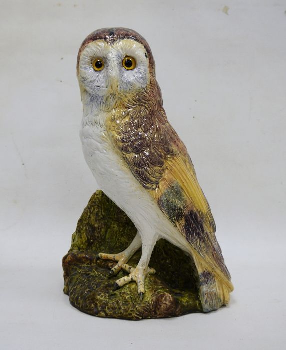 Bretby pottery model of a barn owl, 20th century impressed Bretby England 1317 to base,