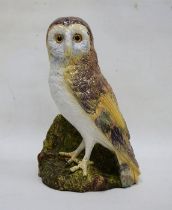 Bretby pottery model of a barn owl, 20th century impressed Bretby England 1317 to base,