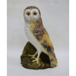Bretby pottery model of a barn owl, 20th century impressed Bretby England 1317 to base,