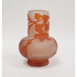 Emile Galle Art Nouveau cameo glass vase, moulded signature beside star mark, of baluster form