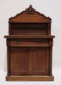 Late 19th/early 20th century mahogany chiffioniere, the galleried back with shelf supported by