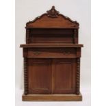 Late 19th/early 20th century mahogany chiffioniere, the galleried back with shelf supported by
