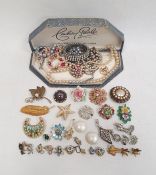 Collection of costume jewellery, including Art Deco style paste necklaces and a lady's Election