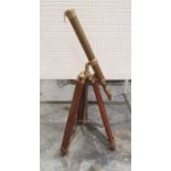 Reproduction brass telescope on a mahogany tripod stand