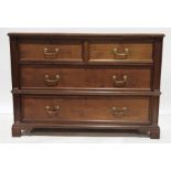 19th century mahogany chest of two short over two long drawers, with moulded pilasters, on bracket