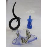 Elena studio art glass decanter in the form of a female nude, the stopper as a stylish wide