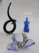 Elena studio art glass decanter in the form of a female nude, the stopper as a stylish wide
