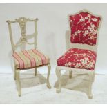 Two white painted shabby chic-style bedroom chairs (2)