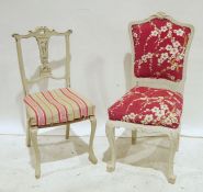 Two white painted shabby chic-style bedroom chairs (2)