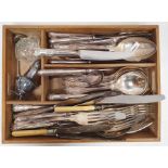 Collection of stainless steel flatware and other items, including a part set of Walker & Hall King's