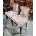 Pair of oxbow back office reception chairs with pink and cream upholstery (2)