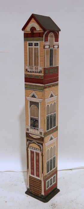 CD tower painted in form of a townhouse