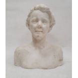 Marble bust of a classical boy, 27cm high