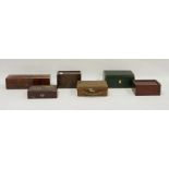 Assorted boxes and jewellery boxes to include green leather jewellery box, etc (6)