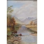 20th century school Oil on canvas River scene, unsigned and one further (2)
