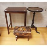 20th century mahogany two-tier rectangular coffee table, a reproduction wine table, further coffee