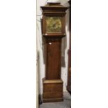 Longcase clock, the brass dial marked 'H_Y South', probably Henry South, with Roman numerals and