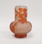 Emile Galle Art Nouveau cameo glass vase, moulded signature beside star mark, of baluster form