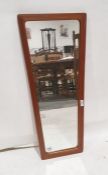 Mid century modern teak-framed shaped mirror Condition ReportThe height is 78cm, the width at the