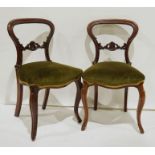 Set of four Victorian rosewood dining chairs on cabriole front legs (4)