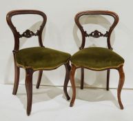 Set of four Victorian rosewood dining chairs on cabriole front legs (4)