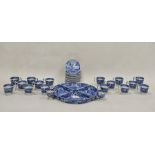 Copeland Spode pottery 'Italian' pattern part breakfast service, early 20th century printed blue