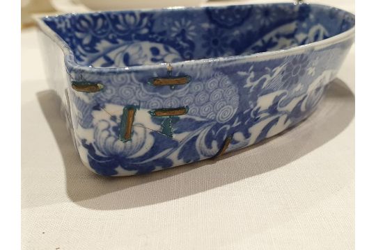 Copeland Spode pottery 'Italian' pattern part breakfast service, early 20th century printed blue - Image 6 of 20