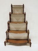 Victorian walnut five-tier whatnot  Condition Report Approx. Height 113.5cm x Width 76.5cm x 24cm