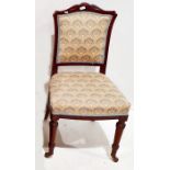 Victorian mahogany single chair with chevon weave padded back and stuffover seat and a Lloyd Loom
