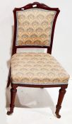 Victorian mahogany single chair with chevon weave padded back and stuffover seat and a Lloyd Loom