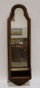 20th century mahogany shaped mirror with shelf under