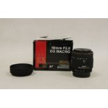 Sigma 50mm 1:2.8 DG Macro lens in box