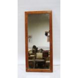 Rectangular mirror in teak frame, 97cm x 42cm