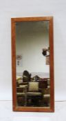 Rectangular mirror in teak frame, 97cm x 42cm