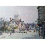 Frank Quinton - 20th century Pen and watercolour Kingsbury Street, Marlborough, signed with monogram