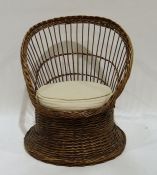 Mid century wicker tub-type chair