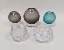 Collection of Art glass, mid-century and later, including three Sommerson compressed oviform