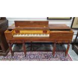 19th century mahogany square piano by Charles Dierkes & Co, marked 'Charles Dierkes & Co Grand