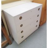 Modern chest of four long drawers on plinth base (76x37x74cm)