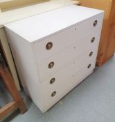 Modern chest of four long drawers on plinth base (76x37x74cm)