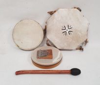 A Hokema kalimba, a tambourine, a drum and beater (4)