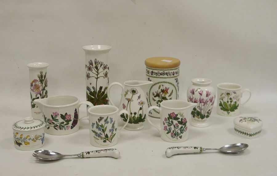 Portmeirion 'Botanic Garden' pattern group of tablewares, printed green marks, designed by Susan